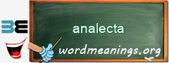 WordMeaning blackboard for analecta